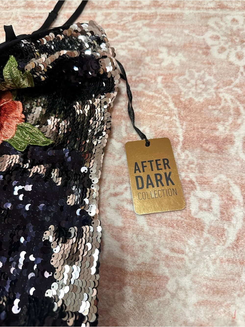 NWT 🌺 Sequins & Flower Appliqué Dress - Picture 6 of 11